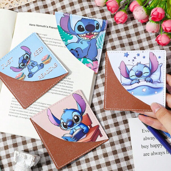 Disney 1 Pc (Lilo&Stitch) Pu Leather Bookmark Book Clip ,Reading Accessories Bookmark Gifts, Student Learning Bookmark Library Portable Gift,Suitable For Anime Fans, Stationery, School Supplies,Back To School