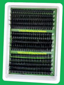 275pcs DIY Faux Mink Eyelashes 80D/100D/180D Fluffy Individual Lash Extensions, 5D Effect 0.07mm Curled Dramatic Lashes 10-18mm Mixed Tray, Makeup Tools, Bulk Personal Lash Extensions, Suitable For Home Use, Everyday Makeup, Costume Play - D - 查看 7