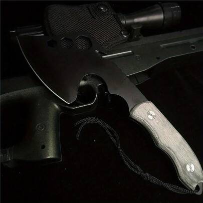 Short-Handle Axe, Bone Cutter, Thick Cut-Resistant, Stainless Steel Sharp Blade, Outdoor Adventure Portable Ax 350G