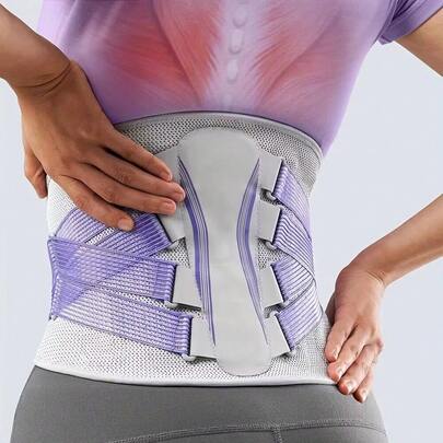 1 Đai hỗ trợ lưng dưới có 4 thanh thép và đệm thắt lưng có thể tháo rời – Đai hỗ trợ thoáng khí, có thể điều chỉnh dành cho nam và nữ (Tư thế, Nâng tạ)