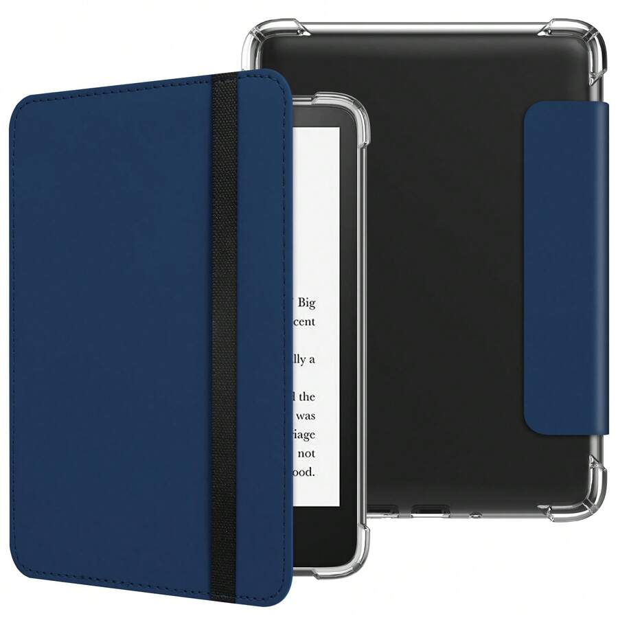 Capa Compatível com Kindle 6" 2022/2024/Kindle Paperwhite 6.8" 2021/Kindle Paperwhite 7" 2024 Lançado, Couro PU Premium + Capa Traseira de TPU Macio Transparente com Função Dormir/Despertar Automática para Kindle 2024/2022 11th Geração.