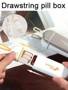1 件 3 格药盒迷你便携式 3 餐日常药品储存容器防水防潮每周药丸整理器药物分配器适用于露营徒步钓鱼防潮登山和旅行户外活动