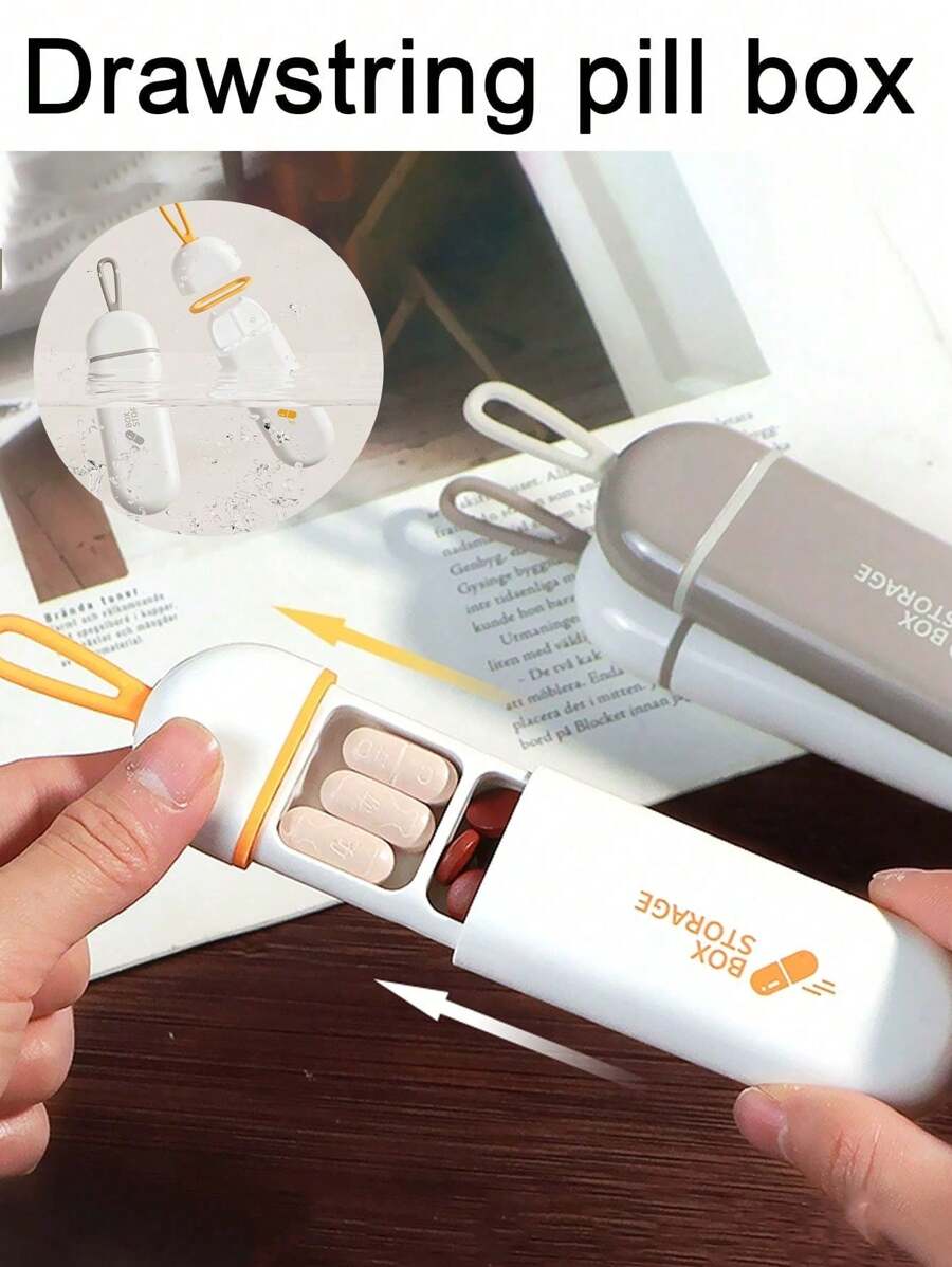 1 件 3 格药盒迷你便携式 3 餐日常药品储存容器防水防潮每周药丸整理器药物分配器适用于露营徒步钓鱼防潮登山和旅行户外活动