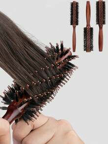 猪鬃毛发梳，适合所有发质，专业沙龙级圆梳，吹干头发、增加蓬松度和纹理感的理想之选，直发和卷发均可使用。 - 彩色 - 查看 5