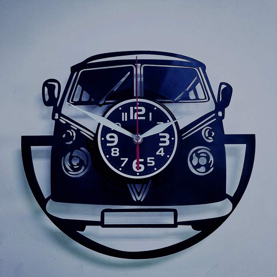 Relógio de Parede Único com Disco de LED e 7 Cores Mudando de Carro, Decoração Doméstica Artesanal Adequada para Aniversário, Natal, Dia das Mães, Dia dos Pais - Baterias Não Incluídas, Decoração Doméstica Africana