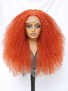 Perucas sintéticas Jerry Curl de 24 polegadas, perucas crespas e cacheadas para mulheres afro, 13x5x1,5, pretas, pré-depiladas, perucas de renda frontal Latisha para mulheres