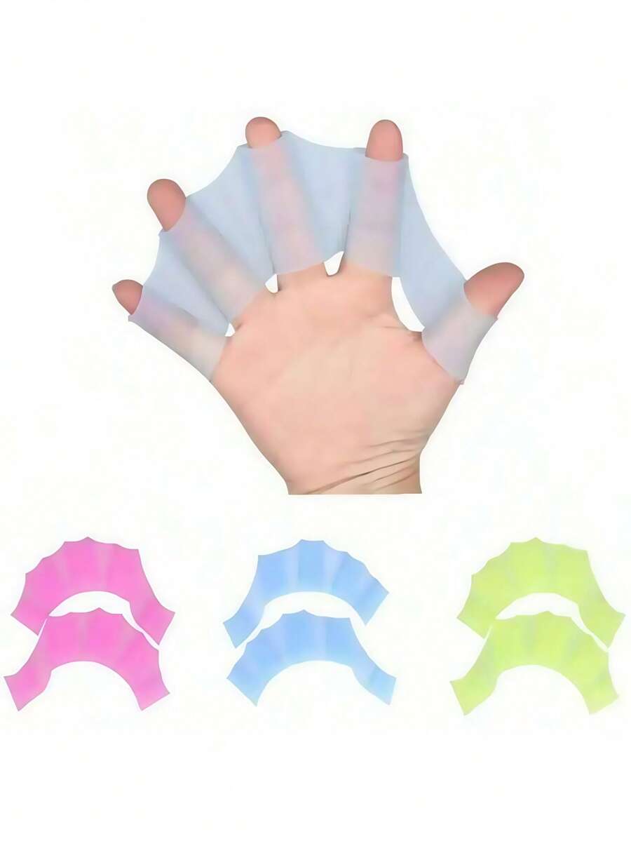 1 Paar Schwimmhand Paddel & Fußflossen, geeignet für Erwachsene, freie Schwimm Paddel, Outdoor Schwimmausrüstung, Schwimm Zubehör, rutschfestes Silikon Material, Schwimmflossen, geeignet für Schwimmbad, Strand, Küste und Tauchtraining, unisex spezifisch für Schwimmen, Hand Paddel Trainer, Silikon Hand Paddel, Widerstandstraining für Stärke, Strand Essentials - Verschiedenfarbig - Übersicht 1