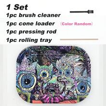 4 Stücke/Set Zigarettenrollschale Set | Größe - 18 cm x 14 cm | Cartoon Metall Rollschale - Perfektes Raucher Zubehör für Zigarettenpapiere und vorgefertigte Kegel Set