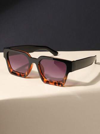 1pc American Street Modern Vintage Gradient Frame Simple Classic Sunglasses Men's Women Casual Fashion Glasses Suitable For Summer Beach Bonfire Party, Gifts, Vintage Street Style, Driving, Sun Protection, Outdoor Travel, Party, Stage Performance Travel Accessories Beach Shade Summer Back-To-School Season Day Accessories