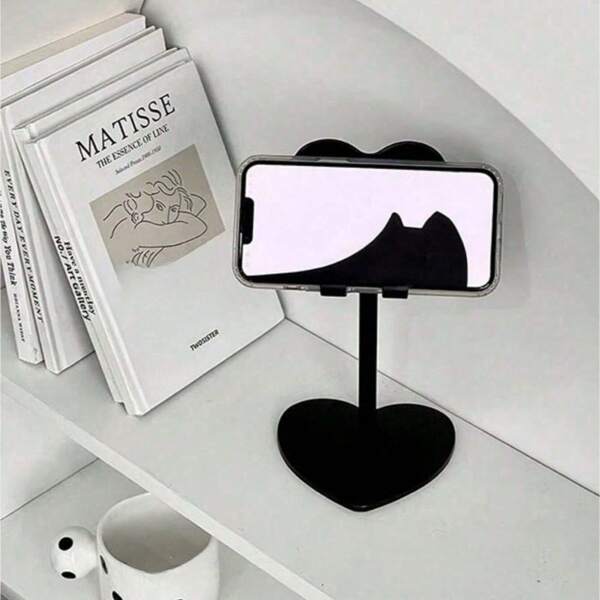 Soporte ajustable en forma de corazón para teléfono/tableta, soporte de escritorio multifuncional para transmisión, apto para teléfonos inteligentes y iPads
