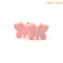 10pcs/Set 10 Colors Butterfly Silicone Beads, DIY Necklace Bracelet Earring Keychain Craft Jewelry Making Supplies