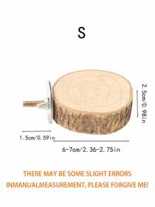 1 件鹦鹉栖木，带天然木平台，多种尺寸可选（6-7 厘米、8-9 厘米、10-12 厘米），包括用于固定鸟类栖木的螺丝、鹦鹉玩具、鸟类用品、鸟笼配件（由于批次差异，颜色略有不同）
