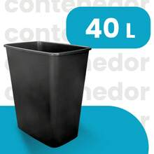 Plastic Trash Can For Outdoor And Indoor Use - 黑色 - 查看 3