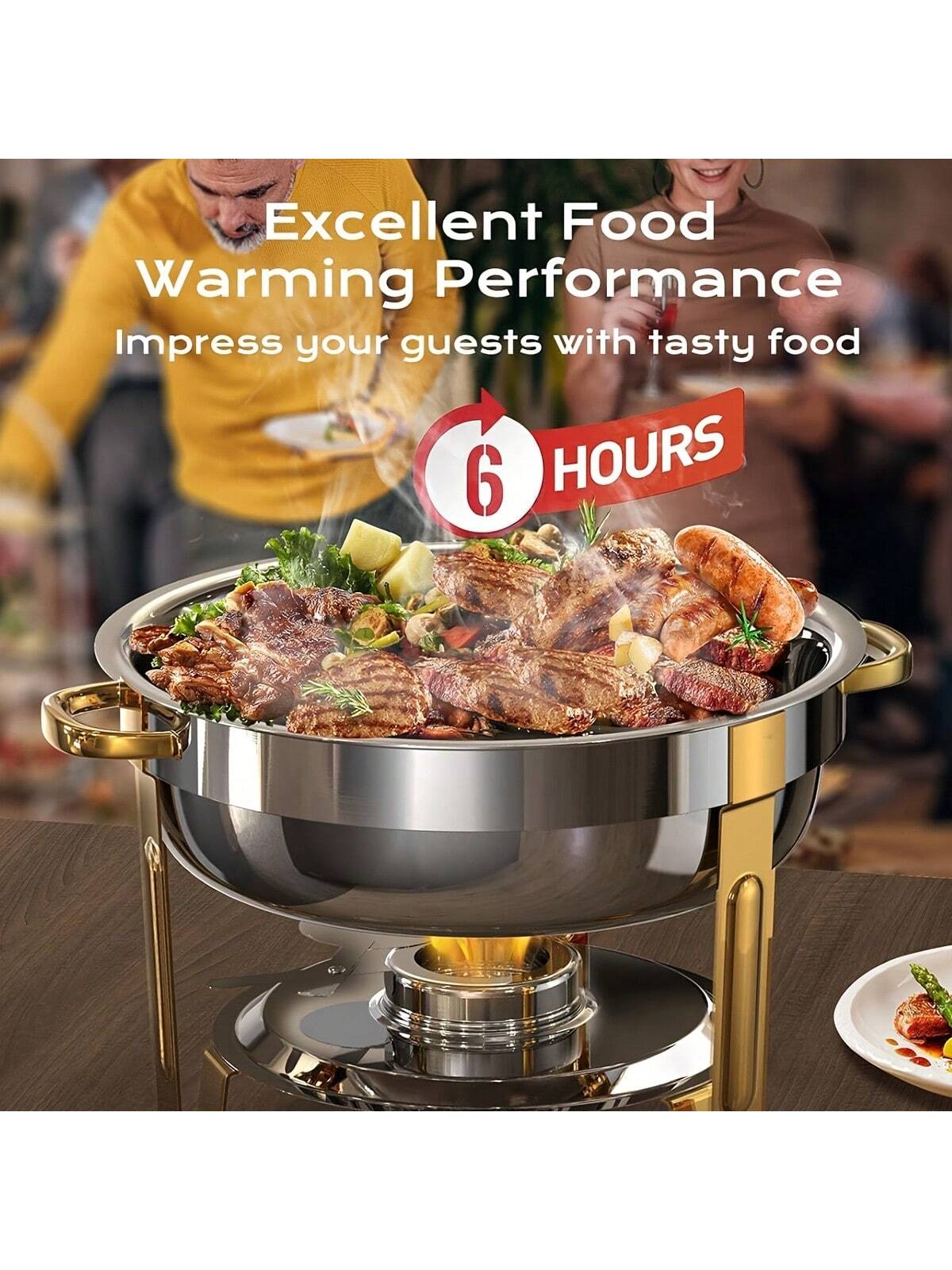 طقم صحن بوفيه من الفولاذ المقاوم للصدأ سعة 5 لتر،...