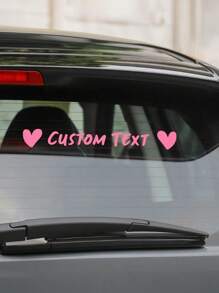 1 件可定制 PVC 心形汽车贴纸 - 后挡风玻璃、车窗和车门的个性化文字 - 自粘式、一次性贴纸，带有粉色心形图案，可个性化您的车辆 | 粉色心形贴纸 | 耐用，汽车贴纸 DIY 的最佳选择 - 彩色 - 查看 1