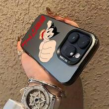 Iron Wrist Astro Phone Case For IPhone 16 15 14 13 12 11 Pro Max X XR Xsmax 8 7 Plus Anti-Fall Frosted Back Cover - Black - View 5