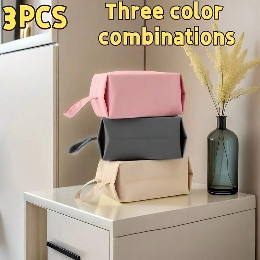 3pcs Minimalist Travel Underwear & Socks Organizer Bags - Portable, Secure Storage For Dorms And On-The-Go, Essential Small Item Pouches, Durable Chemical Fiber Material, Lightweight And Compact Design For Easy Packing, Dorm Room Organizer|Compact Organizer|Lightweight Storage, Luggage For Travel Closet Organization And Storage Clothes Organizer Bedroom
