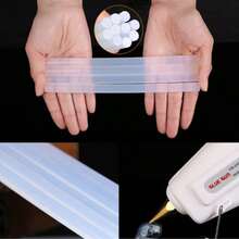 1 pieza Pistola de pegamento en caliente inalámbrica de color macaron | 20W Mini herramienta DIY antiscaldadura para manualidades para niños | Adecuada para scrapbooking, reparación del hogar, calafateo | Diseño ligero, fácil de transportar | Antiscaldadura, adecuada para niños | Calentamiento eficiente, unión rápida | Multiusos, cumple con diversas necesidades de manualidades + 10 piezas Barras de pegamento transparentes blancas de 7*100mm | Barras de pegamento en caliente de alta viscosidad para manualidades