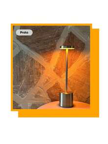 3-Tone Table Lamp Luxurious Bedside Rechargeable Lampshade LED Desk Bedroom Lamp - 銀色 - 查看 3
