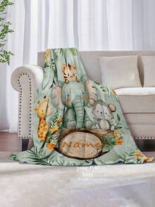 1 pezzo Coperta personalizzabile con motivi animali, 4 modelli disponibili, nome personalizzato, morbida e delicata sulla pelle, lavabile, carino personalizzato, unico, personalizzato, regalo ideale per famiglia, amici, adatto per divano, letto, sala da tè, camera da letto, soggiorno, sala da pranzo