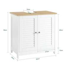 SoBuy Washbasin Base Cabinet Bathroom Cabinet Bathroom Furniture Base Cabinet In Natural White WHT Approx. 60x59x35cm FRG237