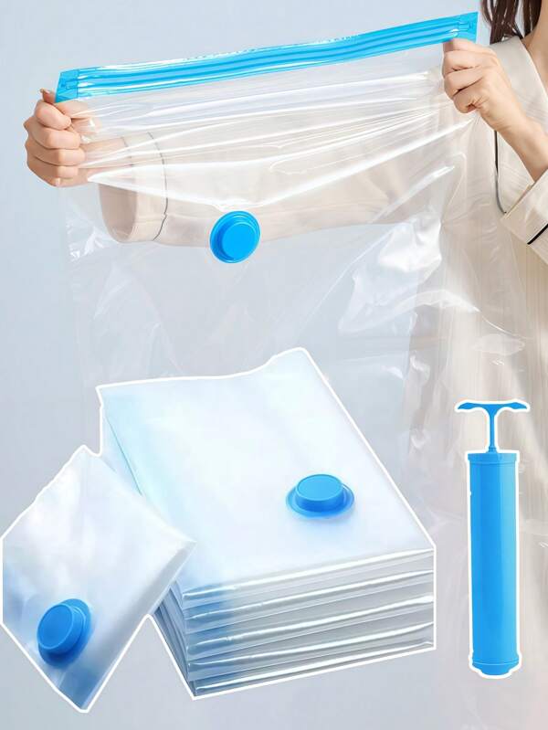 9pcs/1pc Vacuum-Sealed Bags, Travel Accessories, Vacuum Bags, Travel Essentials, Vacuum Storage Bags, Travel Essentials, Storage Bags, Cruise Essentials, Organization And Storage, Bedroom