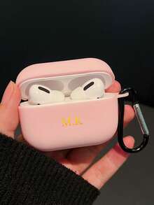 1 chiếc ốp bảo vệ tai nghe Bluetooth màu be mờ tối giản, cá nhân hóa, thời trang đa năng, kèm 1 móc tai nghe, tương thích với ốp Apple, có thể khắc tên chữ cái tùy chỉnh, dành cho điện thoại di động và phụ kiện, quà tặng ý nghĩa hôm nay, quà tặng tùy chỉnh. - Màu xanh lam - Xem 6