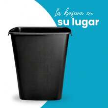 Plastic Trash Can For Outdoor And Indoor Use - Black - View 8