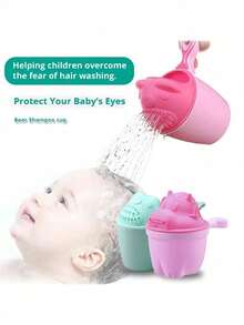 1pc Cartoon Shampoo Cup, Baby Shower Head, Children's Bathing & Hair Washing Assistant, Prevents Kids From Fearing Hair Washing, Cute Shampoo Cup Also Can Be Used As Toothbrush Cup (Random Style) - Pink - View 8
