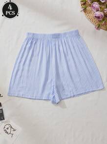 4 sztuki modnych, prostych, orzeźwiających, bawełnianych damskich spodni Aro, miękkich, swobodnych, wygodnych, uroczych, domowych, dostępnych w kratkę i paski