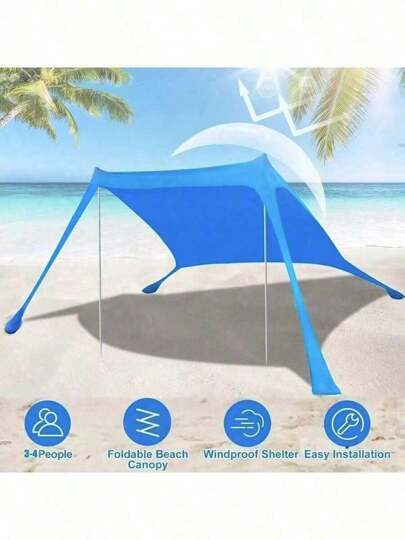 Automatic Pop-Up Folding Beach Tent Uv Protection Camping Tent, Suitable For Outdoor