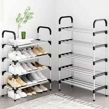 1pc Multi-Tier Adjustable Metal & Plastic Shoe Rack - Freestanding Shoe Storage Organizer, Suitable For Entryway, Hallway, Bedroom, Living Room - Easy Assembly, Space Saving Design, Fits Various Room Types,Valentine's Day,Winter