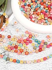 120/260 Stücke 7*4mm bunte Buchstaben Buchstaben Perlen, für DIY Armband, Halskette, Ohrring Schmuckherstellung Set