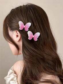 558 件女孩彩色水钻双层网状蝴蝶结发夹，可爱公主发饰，弹性耐用不伤发带，发圈，珍珠花发带，多功能闪光星星发夹，简约鸭夹发夹，适合日常使用