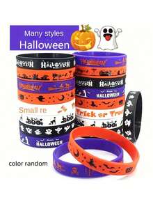 Halloween Party Armbänder, Halloween Party Geschenke, Silikon Armbänder, Armbänder für Halloween Party Trick or Treat Geschenktüten Füllungen Dekorationen Zubehör Zubehör, Geschenktüten, Geschenke, Schädel Hexen, Kürbis Geister, Silikon Armbänder, Halloween Party Geschenke, Herbst Armband Dekorationen