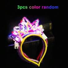 Set de 3/6/9 piezas de diademas con cuernos/orejas de ratón/gato/conejo/corona con LED, decoración para fiestas de princesa, bodas, cumpleaños, conciertos, graduaciones, Navidad Papá Noel, anillo luminoso que brilla en la oscuridad (color aleatorio)