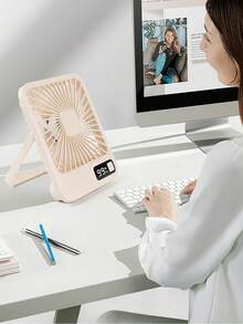 5-Speed 180° Adjustable Desktop Fan: Converts To Hanging Mode With Ultra-Quiet Operation & USB Rechargeable Power. Provides Multi-Directional Cooling For Offices, Dorms, Bedrooms & Outdoor Spaces. Ideal For Working Professionals & Light Sleepers Seeking Versatile Climate Control. - 彩色 - 查看 8