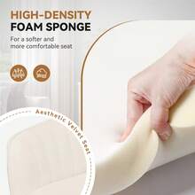 Hawthyhome Office Chair, Vanity Swivel Chair, With Velvet Padding Pillow,Adjustable Height, For Home Office, Study, Bedroom,150kg Load Capacity - Beige - View 6