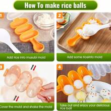 1pc/4pcs Rice Ball Maker Mold Sushi Maker Rice Ball Mold With Riceball Shaker And Rice Paddle - Easy To Use Rice Ball Mold Shaker For Perfect Onigiri And Sushi - Fun Kitchen Tool - Multicolor - View 3