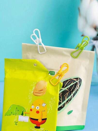 Set de 10 pinzas de acero inoxidable de colores, pinzas multiusos, pinzas para fotos, pinzas antideslizantes, pinzas a prueba de viento para tender la ropa, pinzas para sellar alimentos