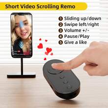 Control remoto de cámara Bluetooth con zoom y cambio de cámara frontal/trasera para fotografía y vlogging, control remoto para teléfono móvil para iOS y Android, desplazamiento inalámbrico de video, adecuado para vacaciones de verano, viajes, vacaciones, obturador de cámara portátil