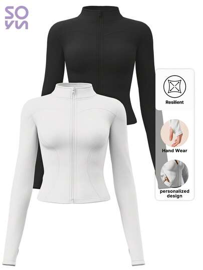 Soyun Women's Two Pieces Autumn Sports Jacket Tight And Suitable For Outdoor Activities Travel Home Gatherings