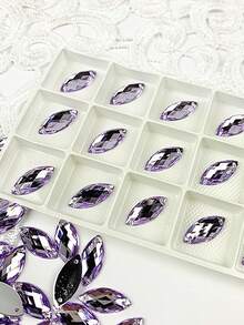 50 peças de strass acrílicos coloridos de 6*12 mm com 2 furos e parte traseira plana, roupas faça você mesmo, vestido de noiva, acessórios de vestuário