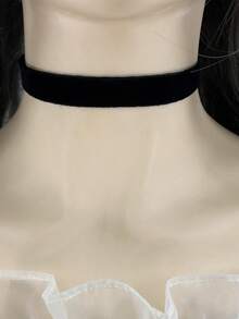 1pc Fashionable Punk Style Black Velvet Choker Necklace For Women - Width 1.5cm - View 3