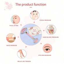 2pcs Pink Facial Beauty Massage Set, Beauty Gua Sha Knife + Beauty Roller Set, Facial Gua Sha Massage Tool Set, Massage Roller, Gua Sha Board, Suitable For Body Meridian Gua Sha Massage, Facial Beauty Lifting Massage