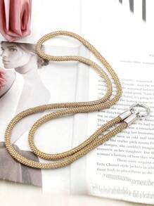 1pc Long Rhinestone Dual Buckle Lanyard Necklace For Women, Minimalist & Fashionable Phone Strap, Anti-Lost & Anti-Drop (Random Style Pad Included)