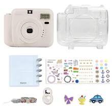 Paquete de regalo de cámara instantánea Popoto - Imprime fotografías de 3 pulgadas de colores en minutos para películas Mini11/12, con cámara con estuche de cristal, correa arcoíris y talla grande accesorios. Cámara fotográfica para regalo de vacaciones/exterior/fiesta/novia (no incluye baterías ni películas) - Juego de estuches de cristal para cámara. - Ver 13