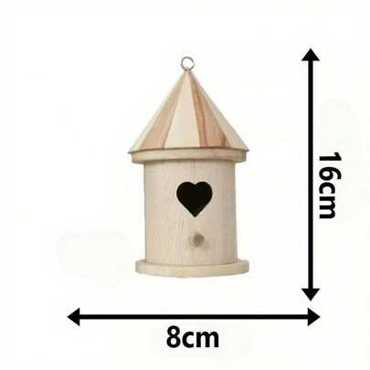 Wooden Bird Nest Hanging Feeding Station Wild Bird House Garden Outdoor