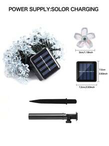 1 Pack Solar Garden String Lights,Outdoor Waterproof Fairy Lights 20/50/100 LED Solar Flower String Lights - 8 Lighting Modes Fancy Lights For Garden, Patio, Fence, Christmas Tree. Atmosphere Lights . For Outdoor Yard ,Patio ,Balcony ,Fence, Staircase, Lawn Decoration Christmas, Halloween, New Year And Holiday Decoration (Multicolor/Purple/Warm White/White)