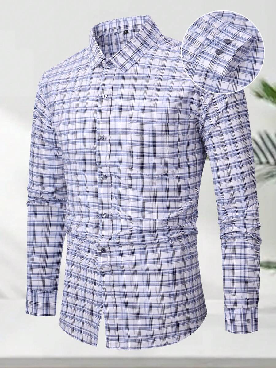 Luxury Wingtip Collar Dress Shirt For Groom, Stretch Comfort Fit, Wrinkle-Free & Breathable Fabric, Self-Tie Bow Tie, Black Tie Wedding & Gala Essentials - Màu xanh nhạt và trắng - Xem 1